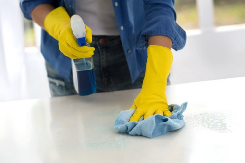 Professional upholstery cleaning equipment on a fabric chair